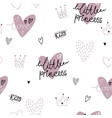 little princess heart seamless pattern cute vector image