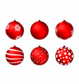 red christmas balls isolated on white background vector image