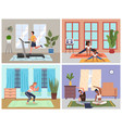 sport at home scenes set training during vector image