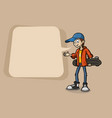 young boy with skateboard vector image vector image