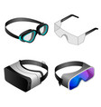 goggles icon set isometric style vector image