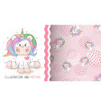 magic fantasy unicorn - seamless pattern vector image vector image