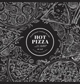 pizza design template hand drawn fast food vector image