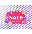 seasonal sale banner with flowers vector image