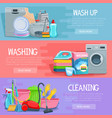 banners for home cleaning and washing vector image