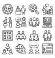 clients and business people icons set line style vector image vector image