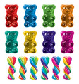 gummy bear candies and twisted lollies vector image vector image