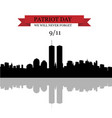 new york skyline silhouette with twin towers vector image