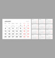 wall quarterly calendar template for 2021 year vector image