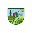 agriculture logo with red house barn tree vector image