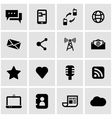 black communication icon set vector image vector image