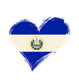 el salvadoran flag heart-shaped grunge background vector image