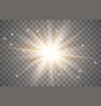 glow light effect explosion glitter spark sun vector image