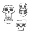 halloween artistic skull icons set vector image vector image