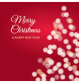 merry christmas tree card red vector image vector image