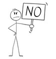 person holding no sign cartoon stick figure vector image vector image
