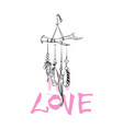 with hand drawn dream catcher vector image