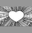 coloring page romantic ornamental frame heart vector image