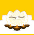 elegant diwali background with oil lamps vector image vector image
