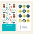 flyer brochure for pet grooming care set vector image