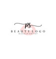 letter ps watercolor lips premade logo design vector image