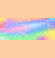 unicorn rainbow background with glitter stars vector image