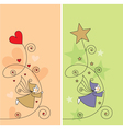 elf hearts stars vector image vector image