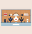 jewelry shop showcase modern glamor accessories vector image vector image