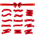 red ribbon and bow white background vector image