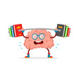train your brain brain cartoon flat vector image vector image