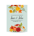 floral wedding invitation card with autumn vector image vector image