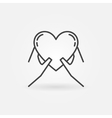 hands holding heart icon vector image