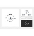 initial ct feminine logo collections and business vector image