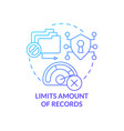 limits amount of records blue gradient concept vector image vector image
