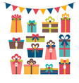 set of different gift boxes colorful wrapped vector image