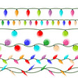 christmas lights isolated led neon lamp vector image