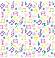 colorful music-notes and hearts on white vector image