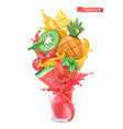 fruit and berries burst sweet tropical fruits vector image vector image