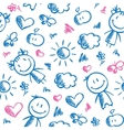 hand drawn kid pattern vector image