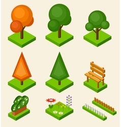 Trees set isometric Royalty Free Vector Image - VectorStock