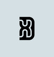 letter d and x logo design minimalistic monogram vector image vector image