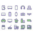 modern gadgets color linear icons set vector image