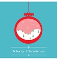 christmas decoration ball with snowing forest vector image
