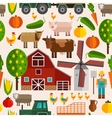 flat farm pattern vector image