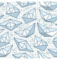 seamless pattern with paper ships vector image vector image