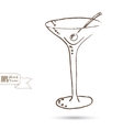 sketch of wine glass isolated on the white vector image