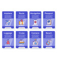 travel linear icons set vector image