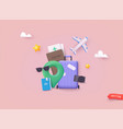 banner with traveling and tourism elements vector image vector image
