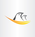 birds in nest stylized icon vector image