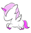 small unicorn on white background vector image